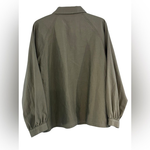 The Great Floral Applique Jacket Commodore Army Green Pockets NWT Size 3/Large - Picture 2 of 12